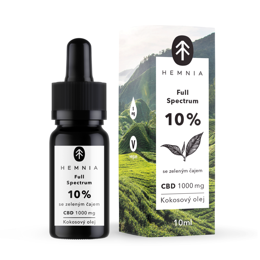 Hemnia Premium Hanföl mit MCT & Grüntee-Geschmack – 10 % 🌿🍵